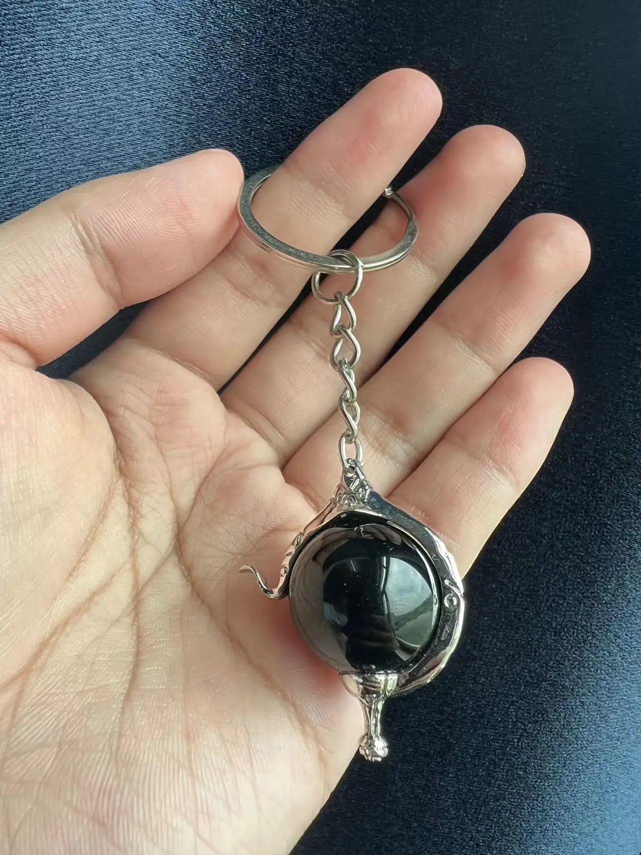 W.I.T.C.H. Color Crystal Heart of Kandrakar Keychain Exquisite Pattern Carved Crystal Ball Pendant Chain Magic Elf Same Jewelry