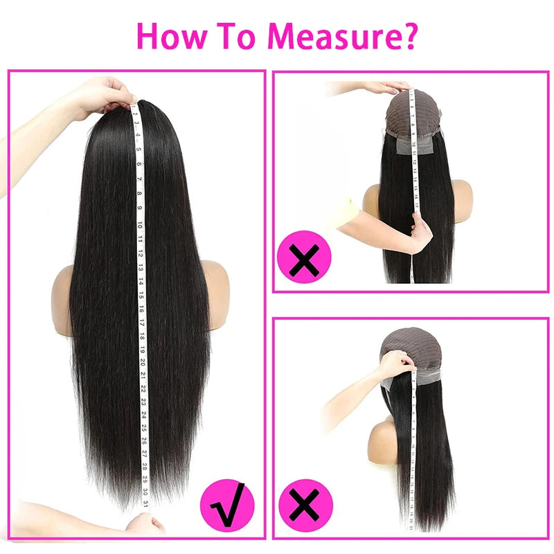 100% Malaysia Human Hair 13x6 Bone Straight Lace Front Human Hair Wigs 30 Inch 13x4 Lace Frontal Wig for Women Pre Plucked Viralgem Store