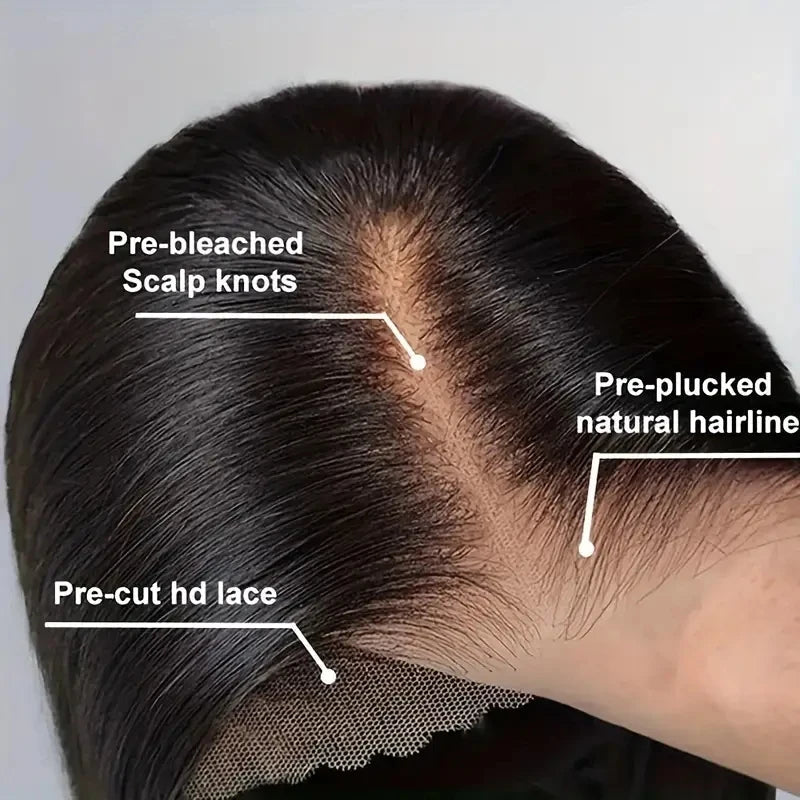 9x6 Pre Cut HD Lace Glueless Wigs Straight Virgin Human Hair Wigs 250% 13x6 Lace Front Wigs 3s Put On Go Straight Frontal Wigs Viralgem Store