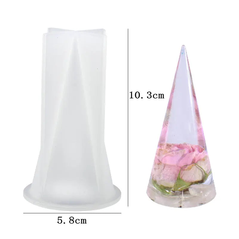 8Styles Ring Holder Cone Resin Molds Pyramid Silicone Mold for Resin Casting DIY Jewelry Ring Display Stand Candle Making Crafts