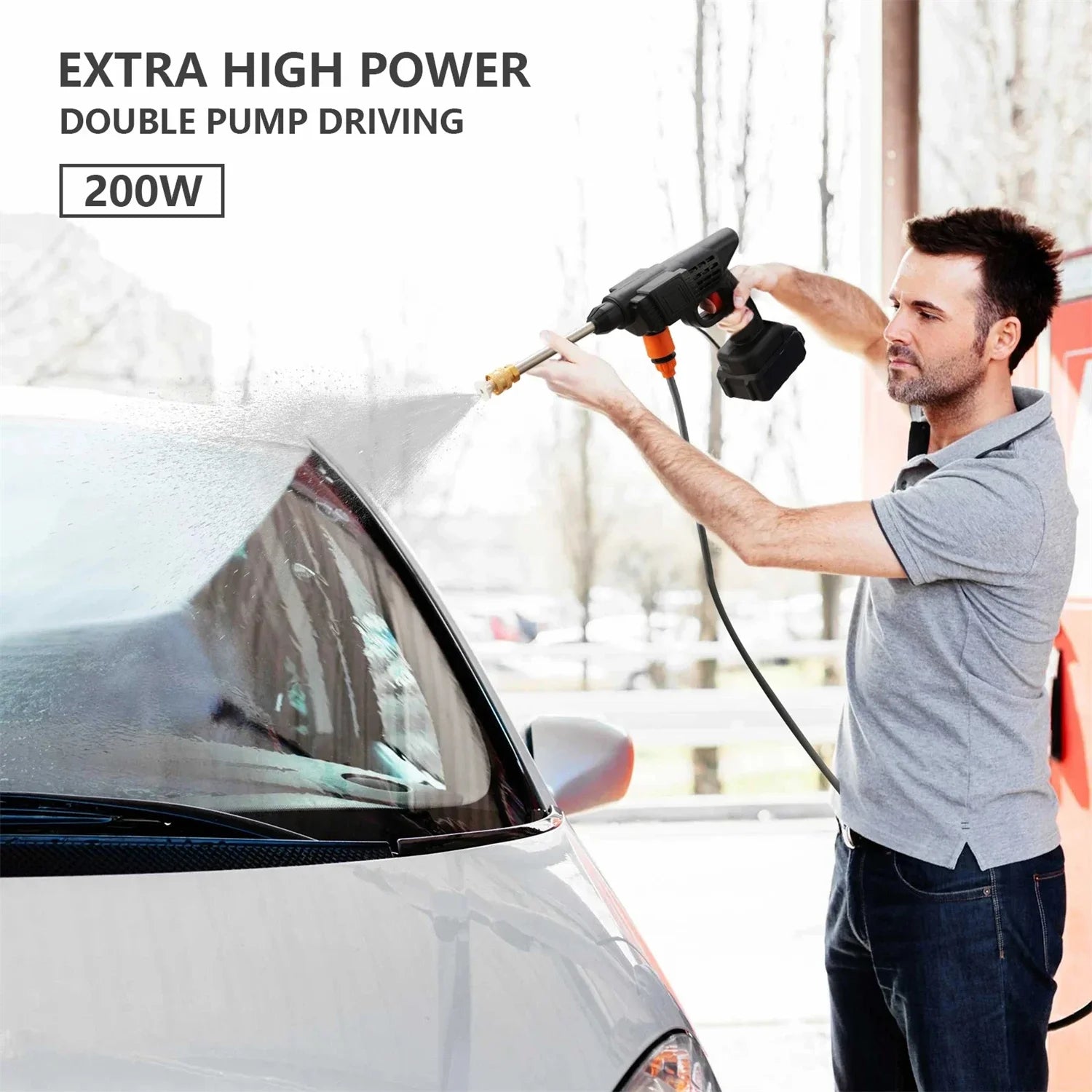 70BAR Cordless High Pressure Car Washer Spray Water Gun 200W Foam Generator Portable Car Washing Machine For Home Garden Cleanin Viralgem Store