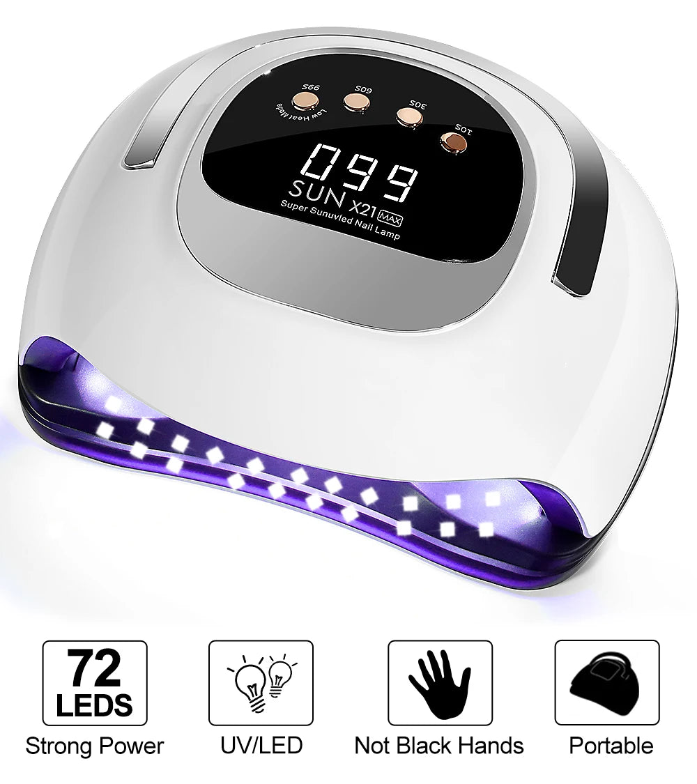 320W UV Light Dryer for Nails Gel Polish with 72 Lamp Beads 4 Timer Setting HD Display Screen Auto Sensor Professional Nail Lamp