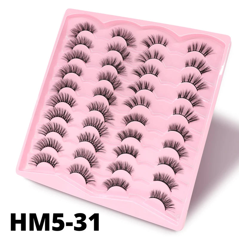 2 Style 20 Pairs Eyelash 3D Natural Mink False Eyelashes Makeup Fake Eye Lashes Faux Cilios Make Up Beauty Tools Wholesale