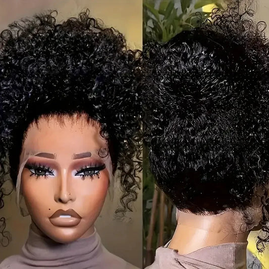 360° Full HD Lace Front Wig with Hidden Strap Human Hair 250% Pre Plucked & Cut Deep Water Deep Curly Voluminous Curly Texture