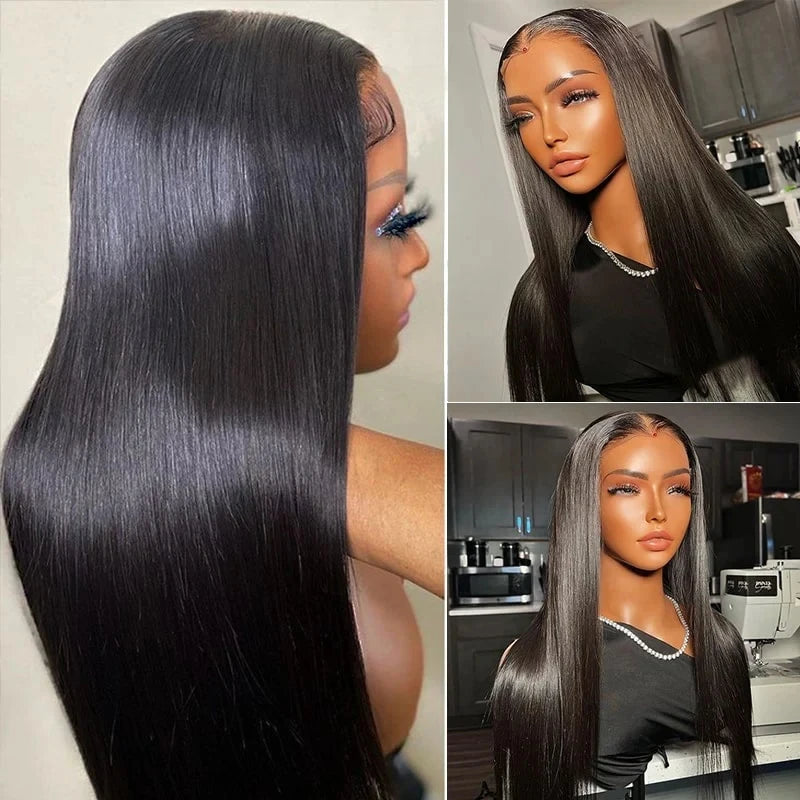9x6 Pre Cut HD Lace Glueless Wigs Straight Virgin Human Hair Wigs 250% 13x6 Lace Front Wigs 3s Put On Go Straight Frontal Wigs Viralgem Store