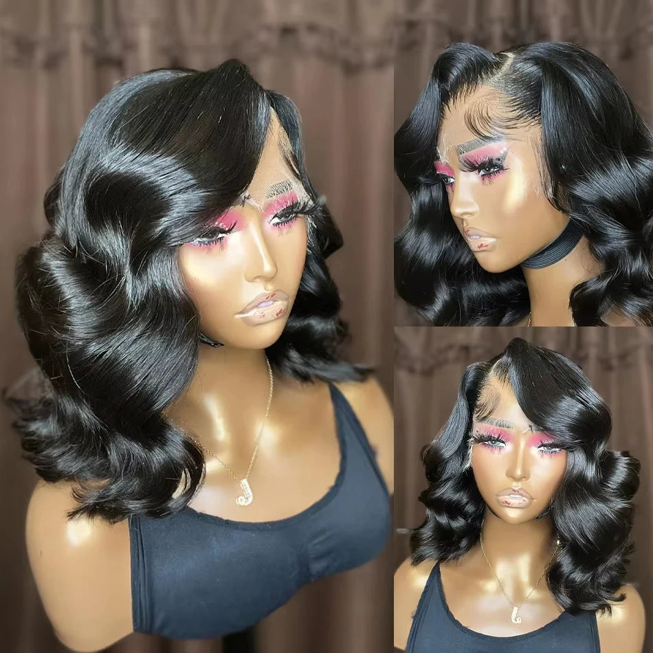 250 Density Short Bob Body Wave 13x4 13x6 Transparent Lace Front Human Hair Wigs Brazilian Lace Frontal Wig 5x5 Lace Closure Wig Viralgem Store