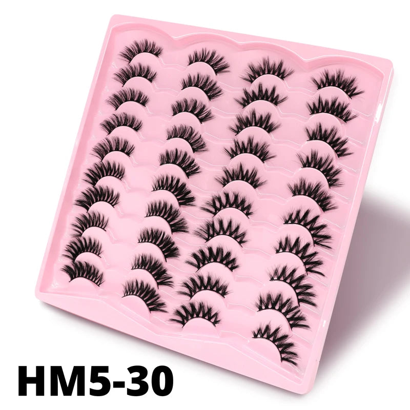 2 Style 20 Pairs Eyelash 3D Natural Mink False Eyelashes Makeup Fake Eye Lashes Faux Cilios Make Up Beauty Tools Wholesale