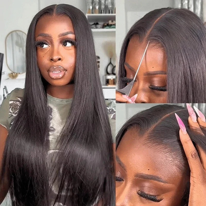9x6 Pre Cut HD Lace Glueless Wigs Straight Virgin Human Hair Wigs 250% 13x6 Lace Front Wigs 3s Put On Go Straight Frontal Wigs Viralgem Store