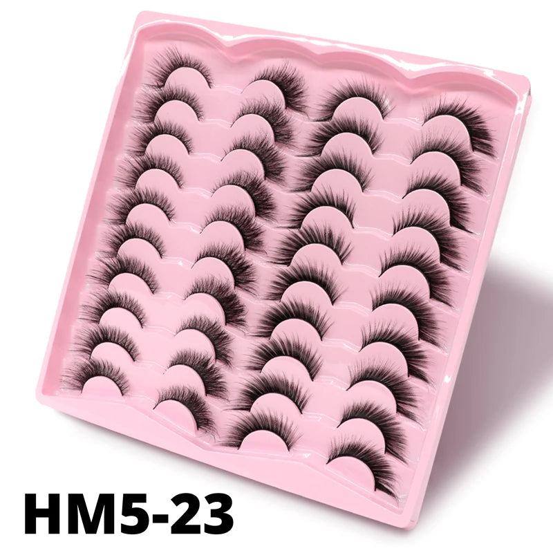 2 Style 20 Pairs Eyelash 3D Natural Mink False Eyelashes Makeup Fake Eye Lashes Faux Cilios Make Up Beauty Tools Wholesale