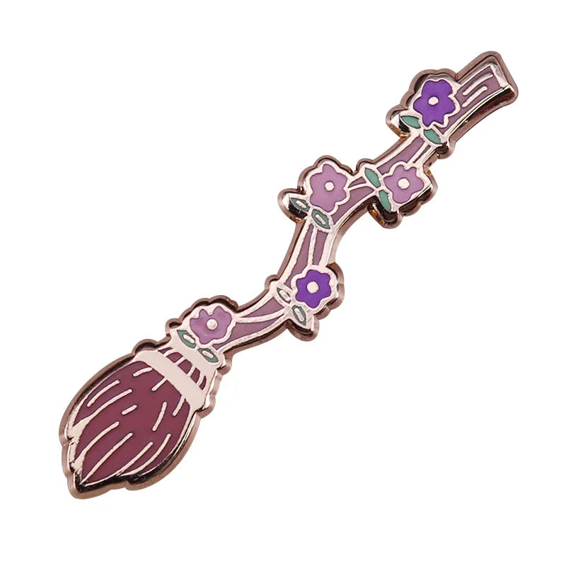 Witch Lapel Pin Collection Magic Broomstic Brooch Ice Cream Mug Frappuccinoo Badge Witches Welcome Jewelry Viralgem Store
