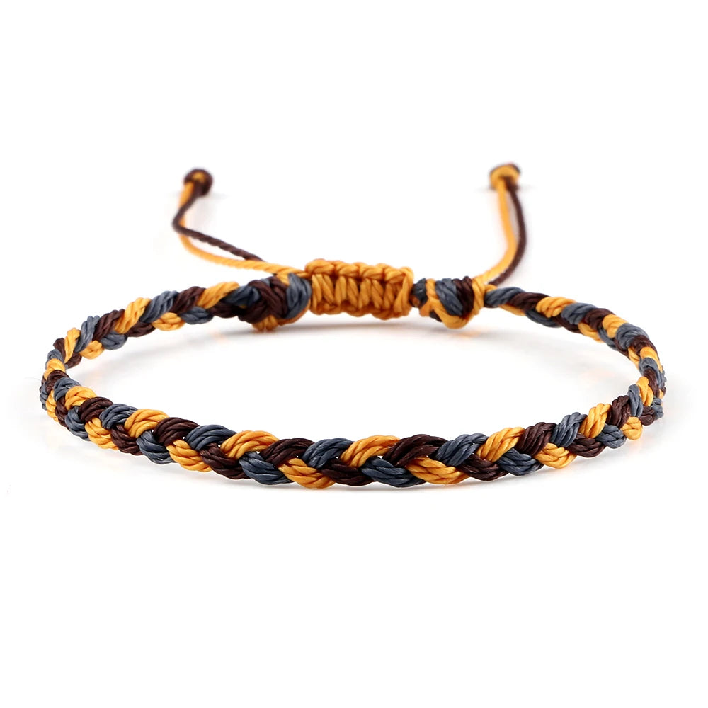 30Colors Bohemian Tibetan Bracelet & Bangle Women Men Handmade Waterproof Wax Thread Lucky Rope Christmas Jewelry Gift Bracelets