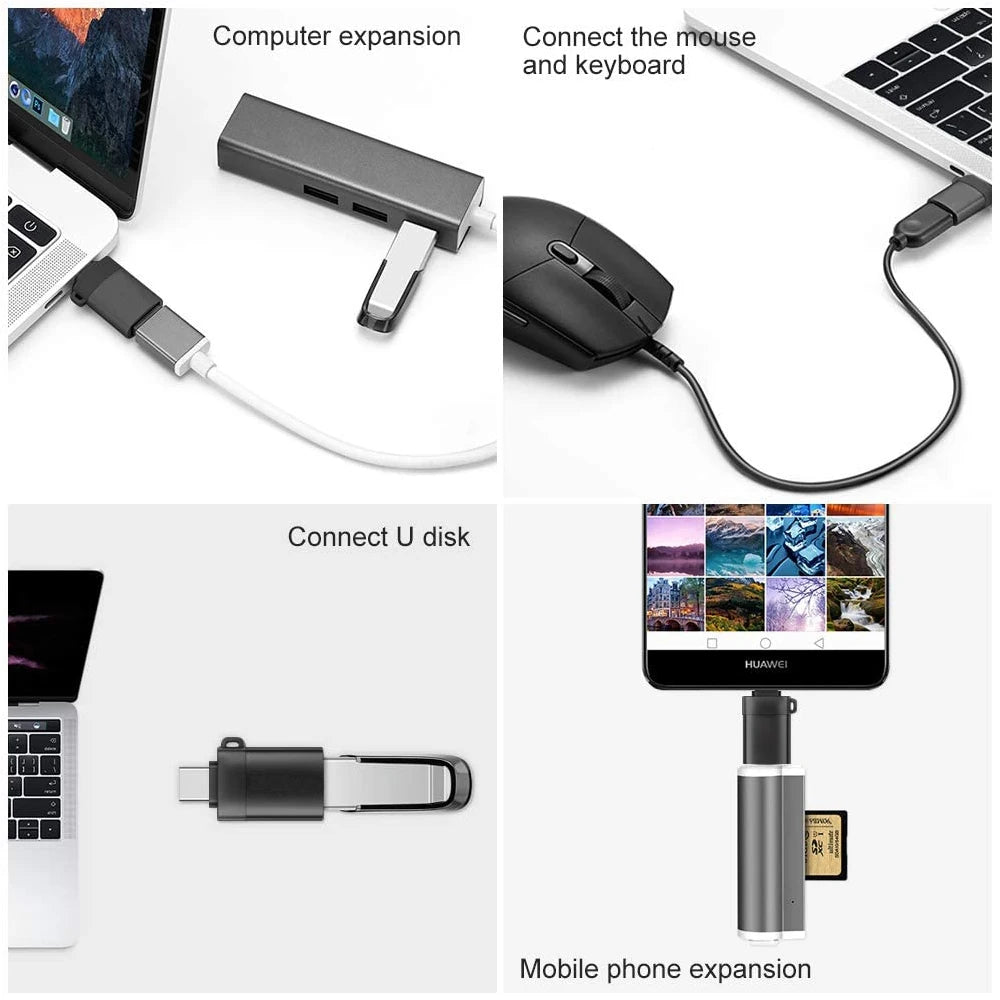 1/2PC Type C To USB 3.0 OTG Adapter USB C Male To USB Female Converter For Laptop Macbook Samsung Xiaomi USB C OTG Connector