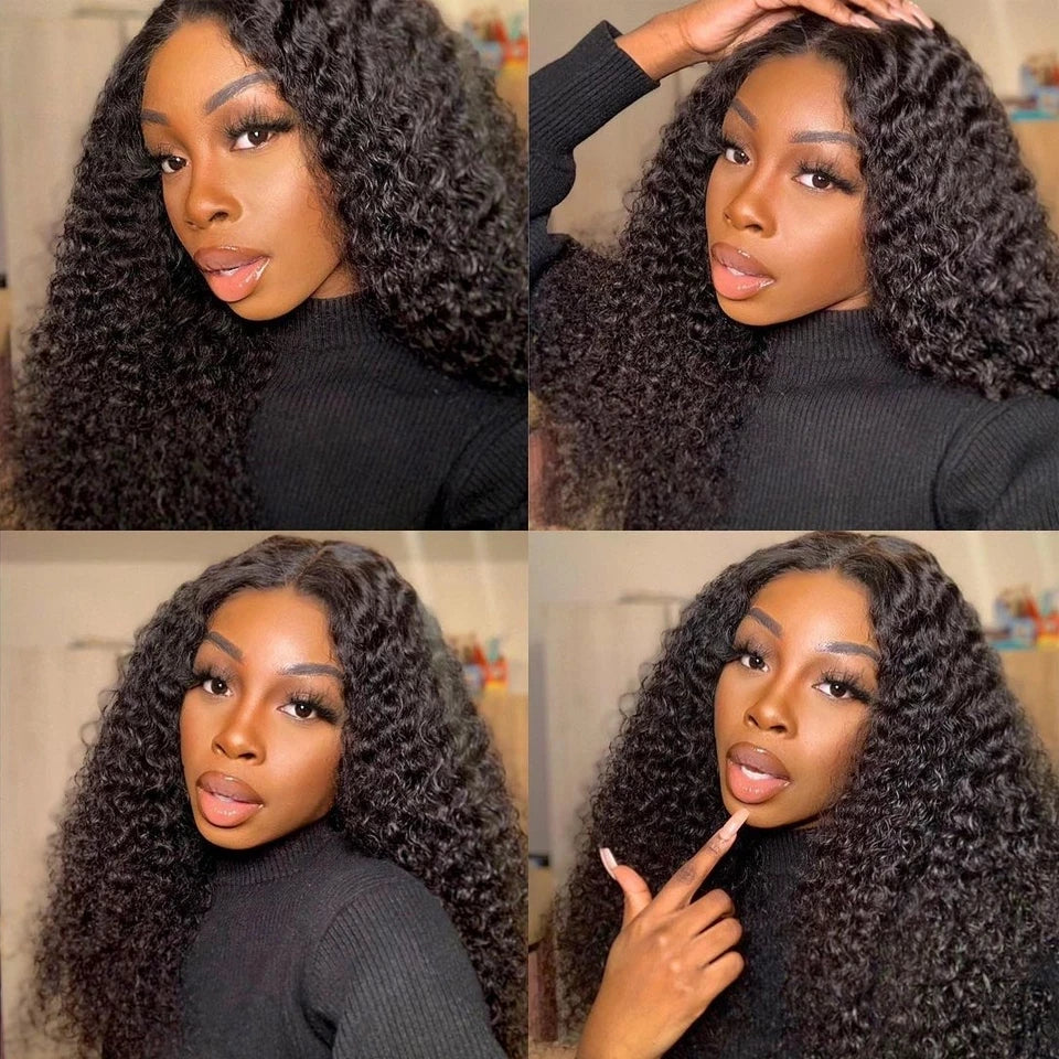 13x4 Kinky Curly Lace Front Human Hair Wigs For Women 100% Brazilian HD Deep Wave Frontal Wig Water Curly Human Hair Wig Sale Viralgem Store