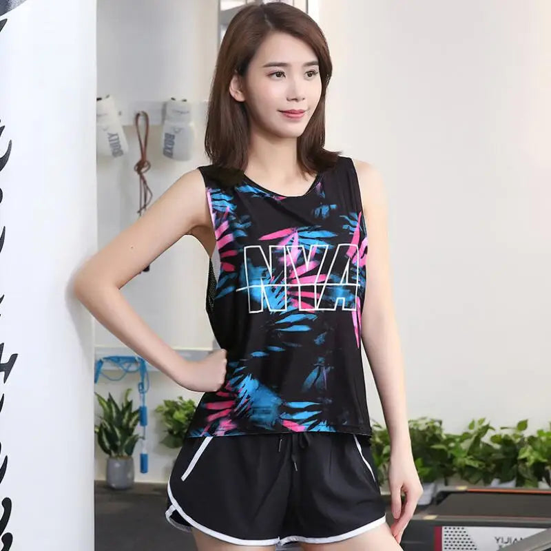 Women&Girl Pro Sport Loose GYM Fitness Running Vest Quick-drying Wicking Breathable Mesh High Elastic Print Camo YOGA Tank Tops Viralgem Store