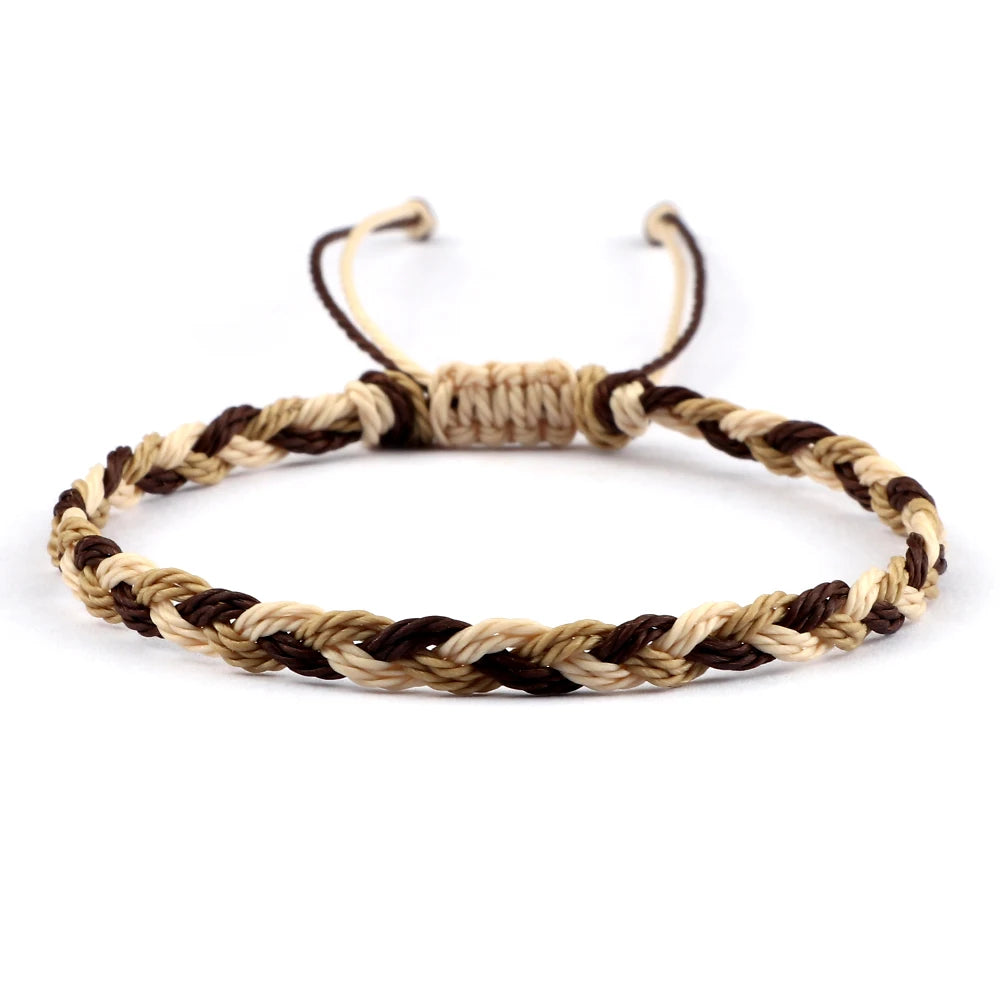 30Colors Bohemian Tibetan Bracelet & Bangle Women Men Handmade Waterproof Wax Thread Lucky Rope Christmas Jewelry Gift Bracelets