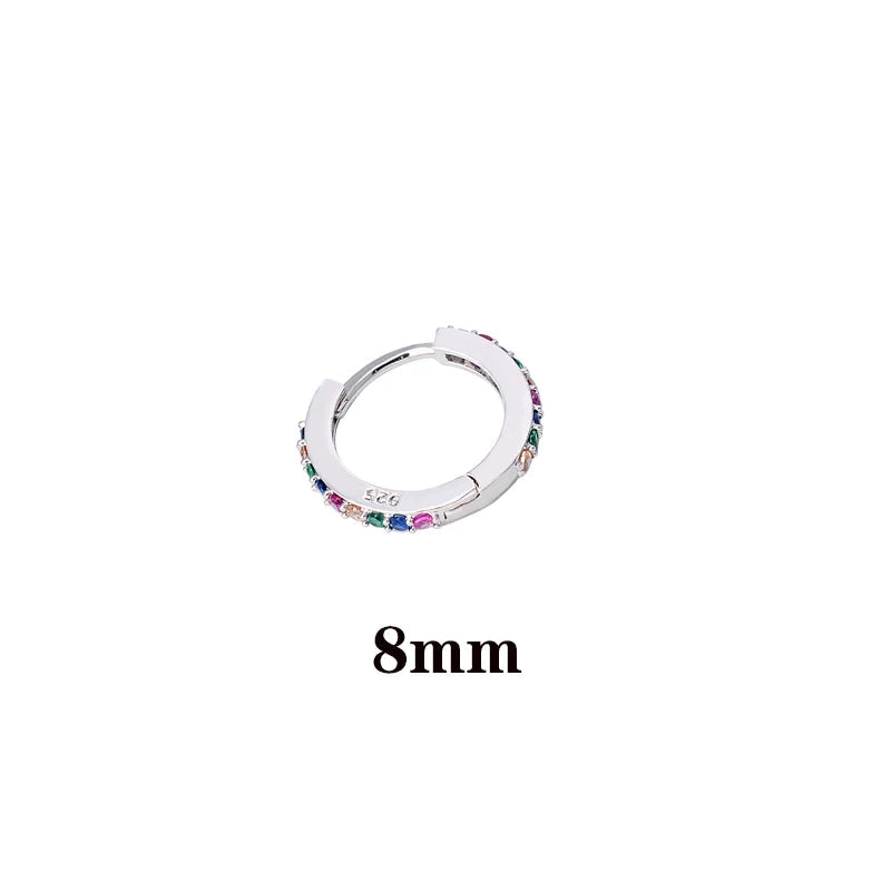 1 Pcs Fashion Exquisite Crystal Zircon Hoop Earrings for Women Rainbow Cartilage Helix Tragus Earring Stud Body Piercing Jewelry Viralgem Store