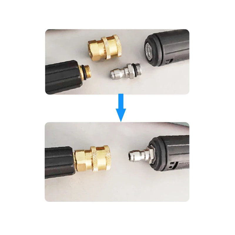 Adapter For High Pressure Washer Water Gun 1/4 Inch Quick Connector M14x1.5mm Connector For Snow Foam Lance Spray Nozzle