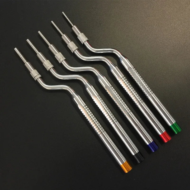 5 Piece Dental Implant Osteotome Instruments Dental tooth extraction tool maxillary Sinus Lift Bended straight ( Concave Tips) Viralgem Store