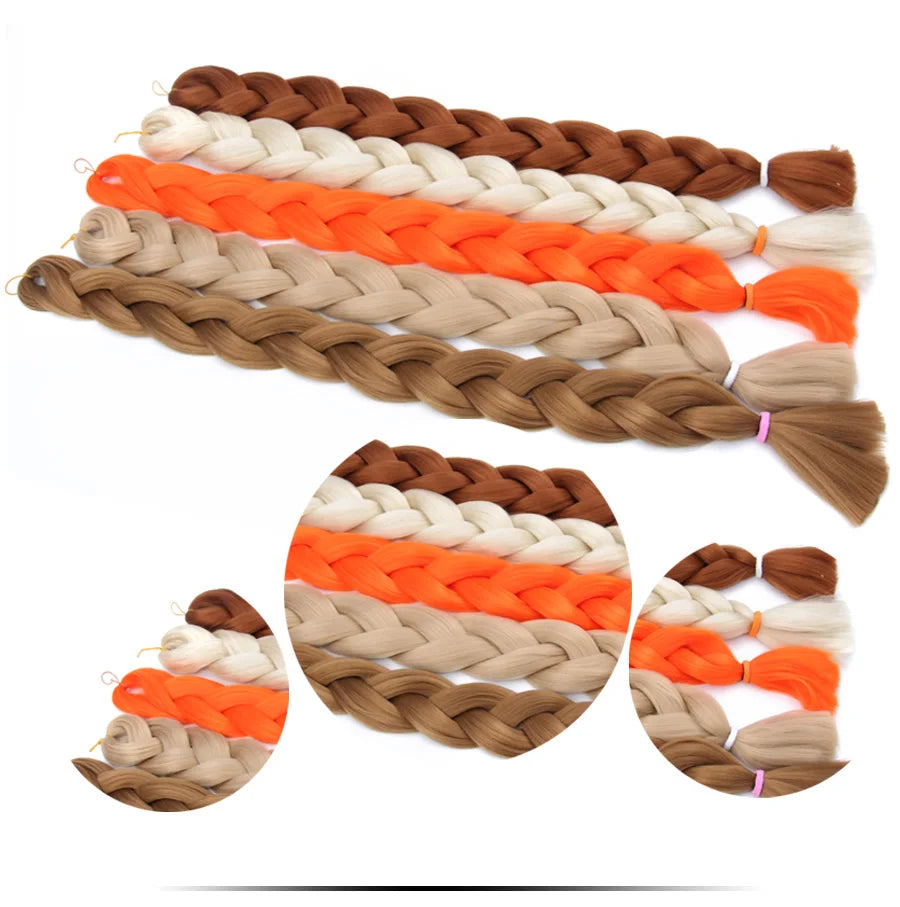 Super Long 165G 200cm Hair Synthetic Jumbo Braiding Hair Extension Heat Resistant Fiber African Ombre Jumbo Braid Hair Women Viralgem Store