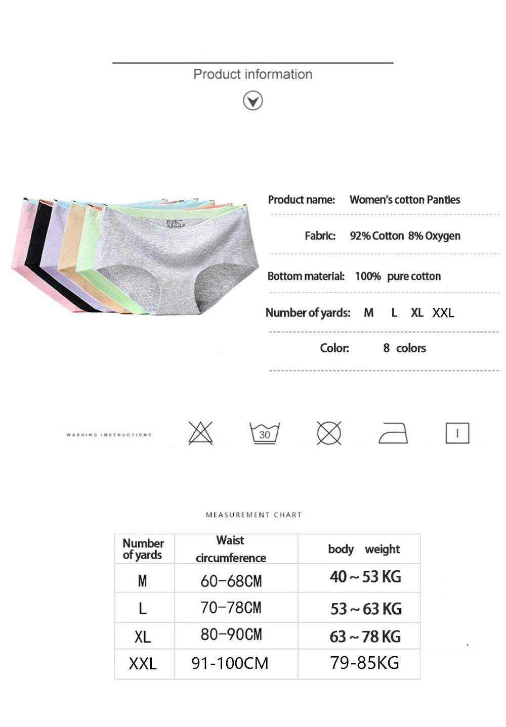 8Pcs Briefs for Women fashion sexy woman panties Solid seamless underpants  cpanties for women cotton underwear girl knickers Viralgem Store