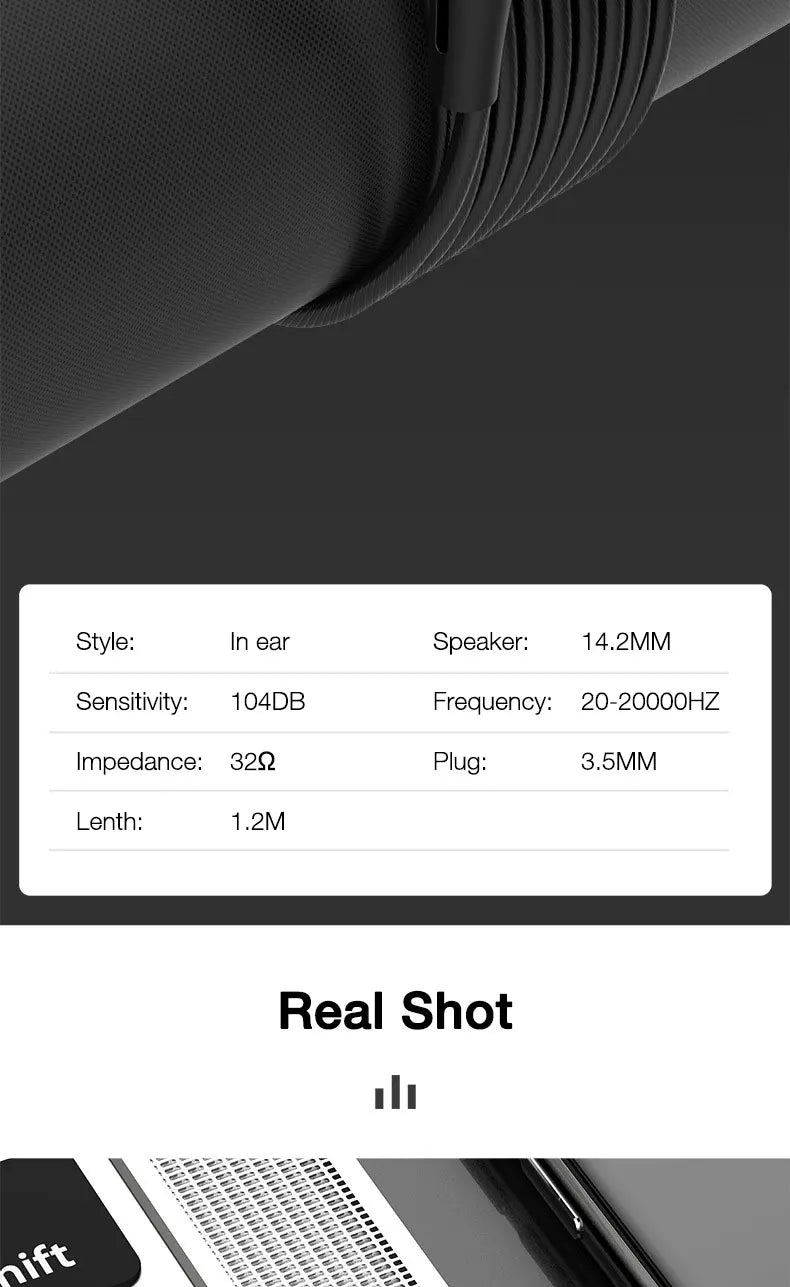 3.5mm Wired Headphones In Ear Headset Wired Earphones with Mic Bass Stereo Earbuds Sports In-line Control For Xiaomi Phones