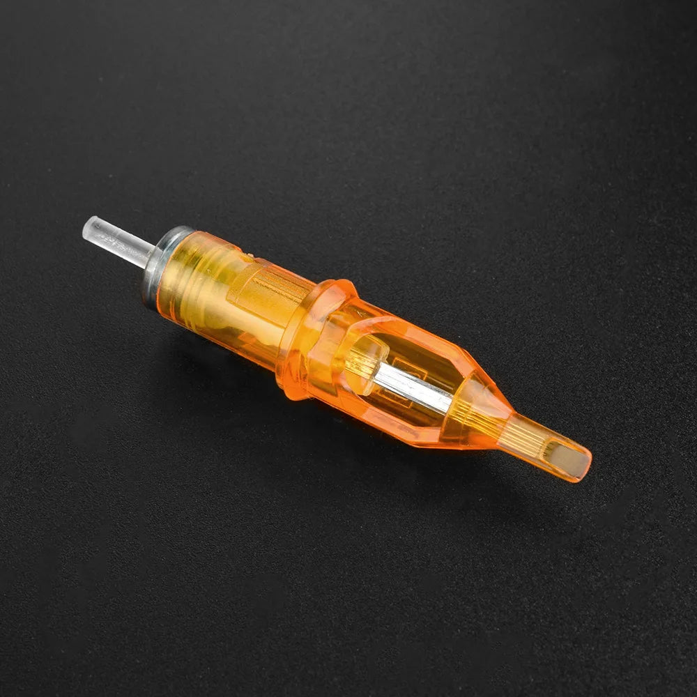 20pcs Yellow Dragonfly Tattoo Cartridge Needle Agujas RL RM RS M1 Body Easy To Color For Machine Permanent Makeup Eyebrow Beauty