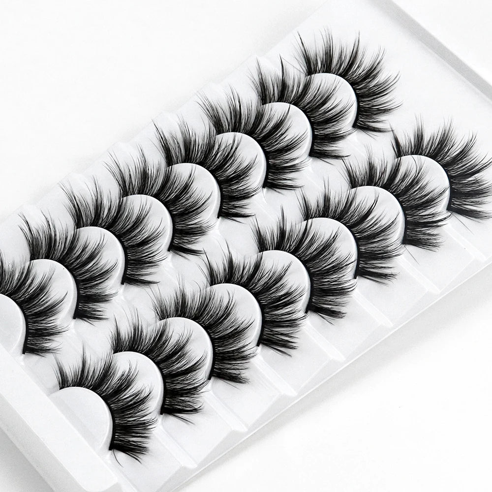 5/7/8 pairs 3D mink Lashes ,soft fluffy natural false eyelashes，individual eyelash extension, makeup tools lashes wholesale