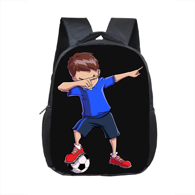 12 Inch Cool Soccerly / Footbally Print Backpack for 2-4 Years Old Kids Children School Bags Small Toddler Bag Kindergarten Bags