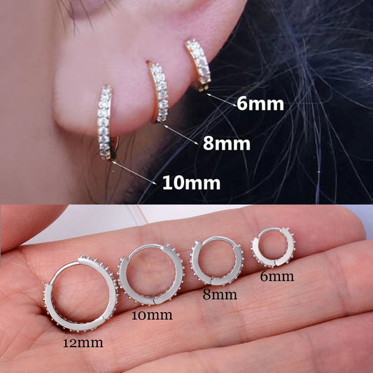 1 Pcs Fashion Exquisite Crystal Zircon Hoop Earrings for Women Rainbow Cartilage Helix Tragus Earring Stud Body Piercing Jewelry Viralgem Store