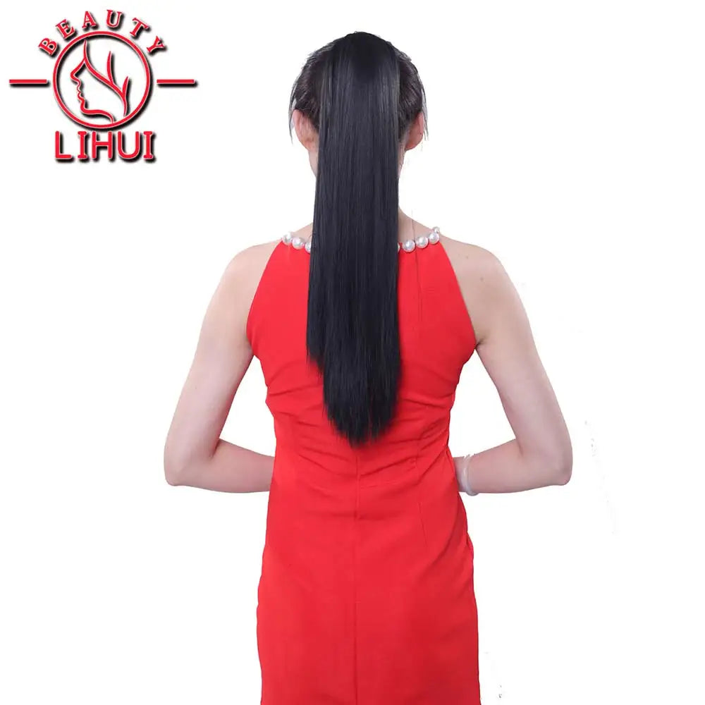 22" Synthetic Women Claw on Ponytail Clip in Hair Extensions Straight Style Pony Tail Hairpiece Ombre Brown Blonde Viralgem Store