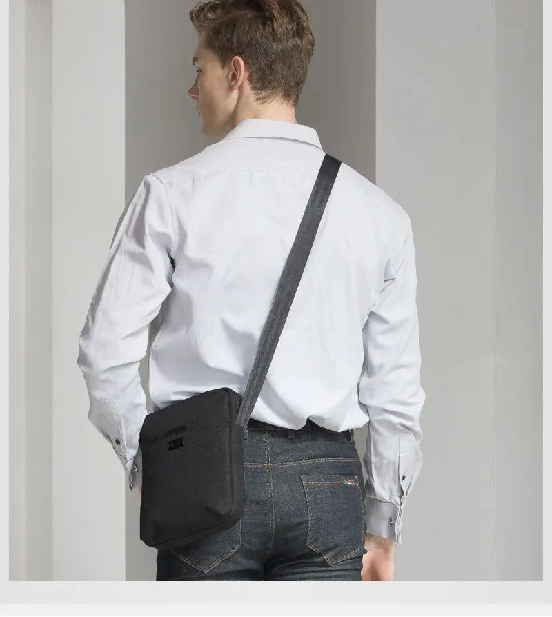 TINYAT Men's Bags Light Canvas Shoulder Bag For 7.9' Ipad Casual Crossbody Bags Waterproof Business Shoulder bag for men 0.13kg