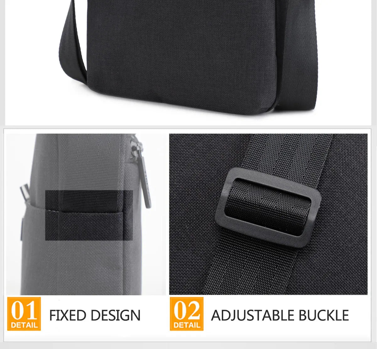 TINYAT Men's Bags Light Canvas Shoulder Bag For 7.9' Ipad Casual Crossbody Bags Waterproof Business Shoulder bag for men 0.13kg