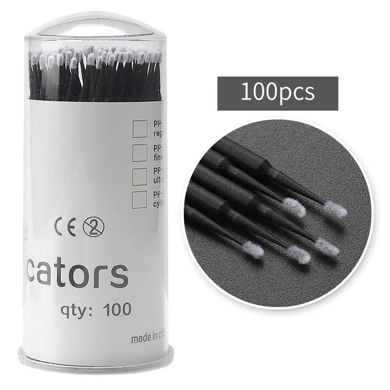 100pcs/lot Micro Brushes Make Up Eyelash Extension Disposable Eye Lash Glue Cleaning Brushes Free Applicator Sticks Makeup Tools