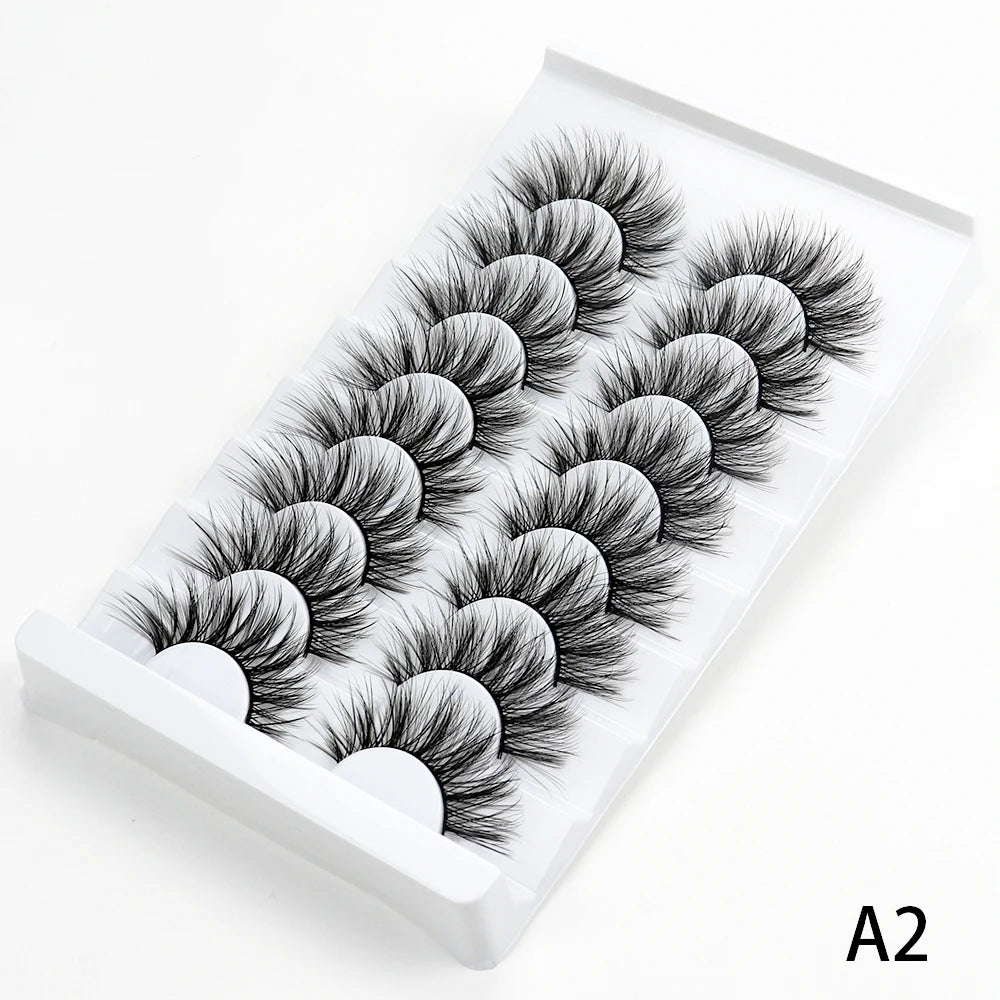 5/7/8 pairs 3D mink Lashes ,soft fluffy natural false eyelashes，individual eyelash extension, makeup tools lashes wholesale