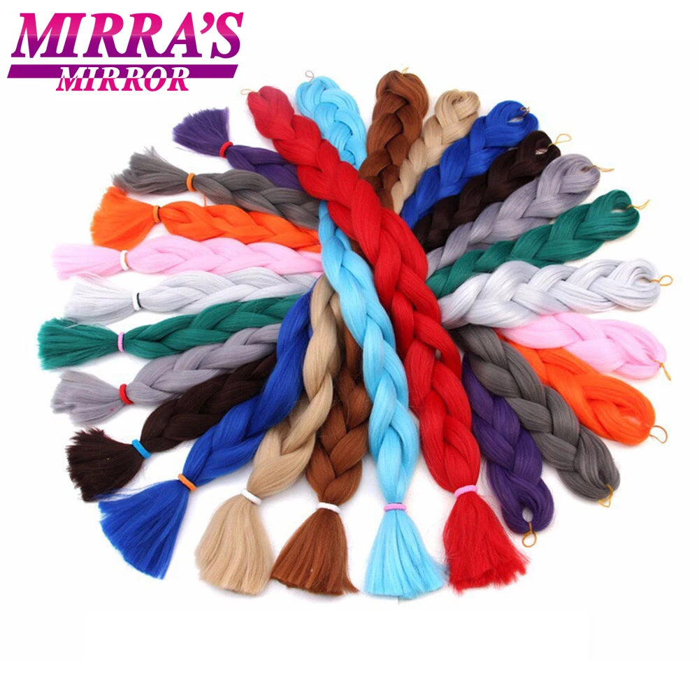 82 Inch Pure Color Jumbo Braiding Hair Extensions Synthetic Braids Ombre Hair For Box Braid Support Wholesale Mirra’s Mirror