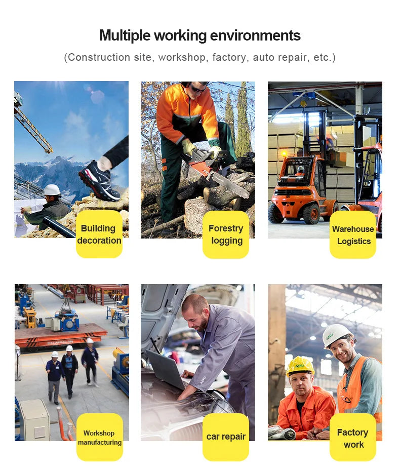 White Safety Shoes Men Steel Toe Boots Work Sneakers Anti-smash Anti-puncture Indestructible Shoes Sport Men Protective Shoes