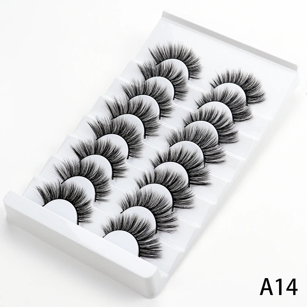 5/7/8 pairs 3D mink Lashes ,soft fluffy natural false eyelashes，individual eyelash extension, makeup tools lashes wholesale