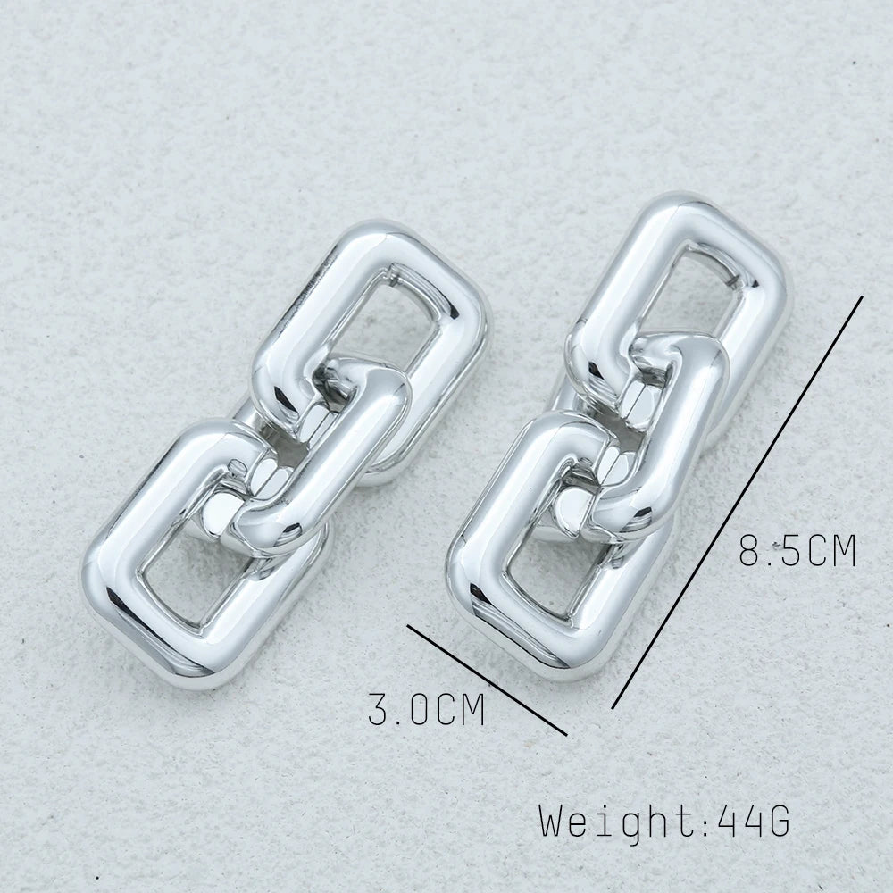 SRCOI Simple Punk CCB Chain Bracelet Exaggerated Geometric Square Twisted Thick Link Chain Bracelet Women Hip Hop Jewelry