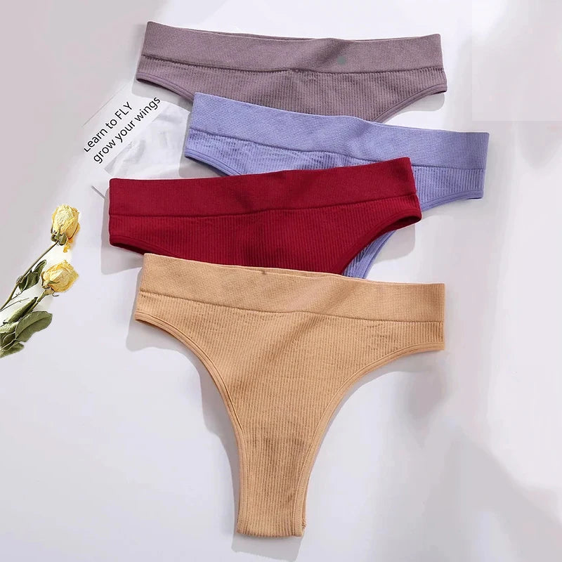 2021 New High Waisted Seamless Panties Women Underwear Sexy Female Underpants Comfortable Thongs Women Cotton Briefs S-XL Viralgem Store