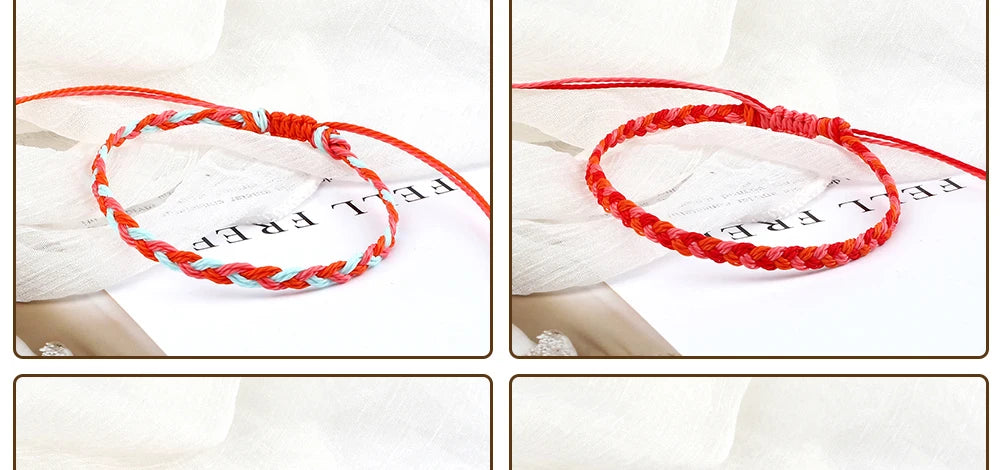 30Colors Bohemian Tibetan Bracelet & Bangle Women Men Handmade Waterproof Wax Thread Lucky Rope Christmas Jewelry Gift Bracelets