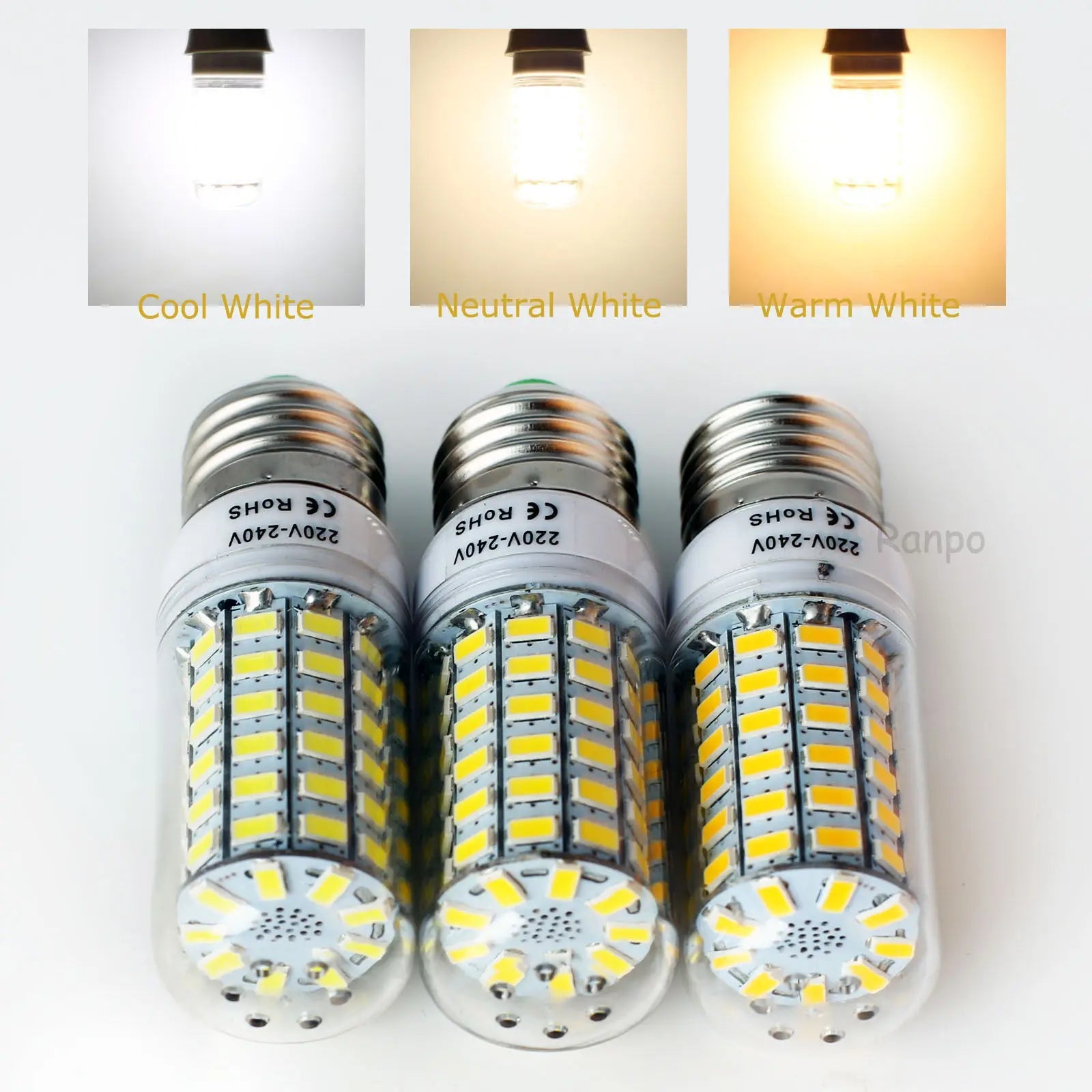 Super Brightness 7W-15W LED Corn Light Bulbs E27 E14 B22 G9 GU10 Screw 24/36/48/56/69/72 LED Chips White Lampada 220V Ampoule Viralgem Store