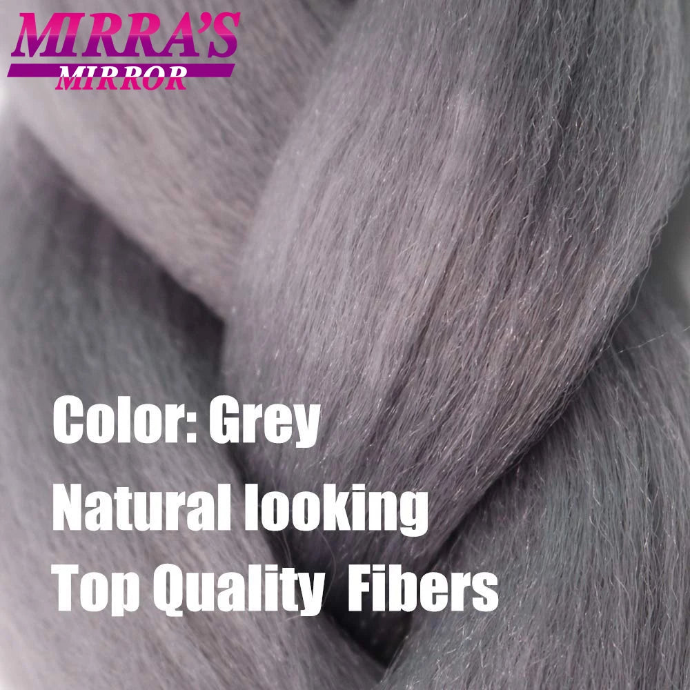 82 Inch Pure Color Jumbo Braiding Hair Extensions Synthetic Braids Ombre Hair For Box Braid Support Wholesale Mirra’s Mirror