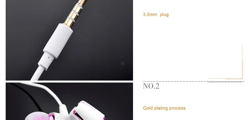 Universal 3.5mm Wired Noise Cancelling Stereo In-ear Earphone Phone Headset with Mic for Android Phone PC Music call Accessories