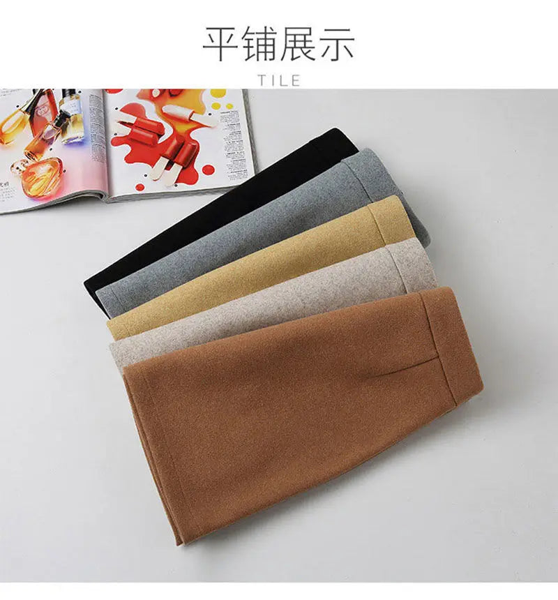 Woolen Skirt Women Winter Autumn Mini Skirts A Line Wrap Hip Korean Fashion A Line Harajuku Faldas Black Skirt