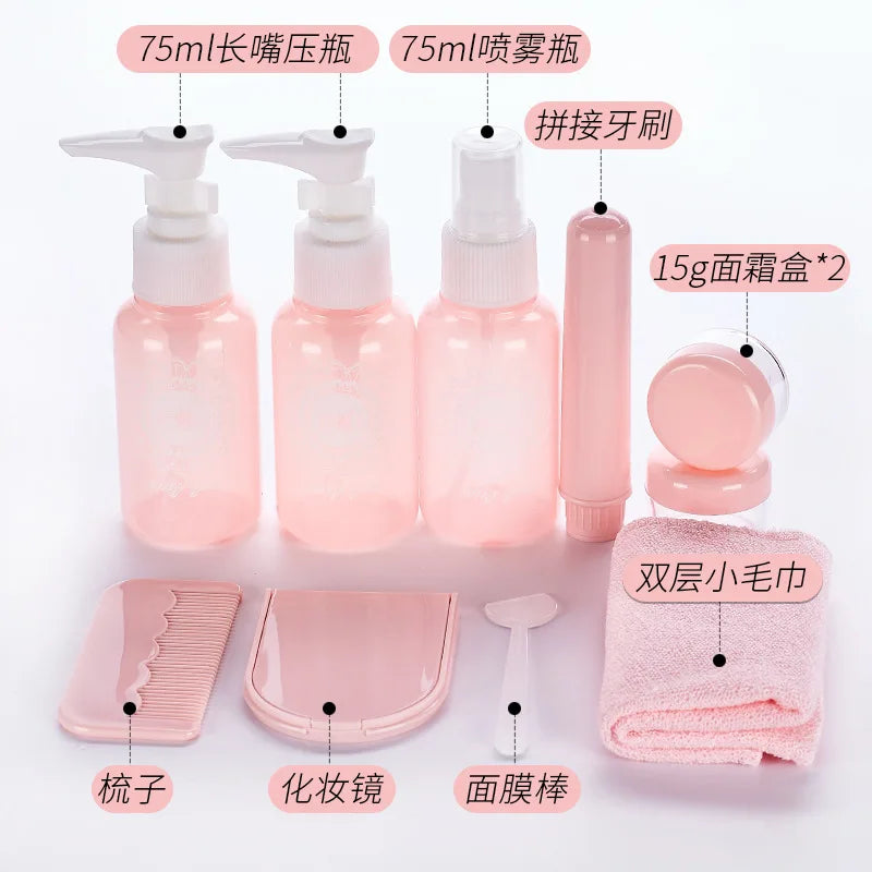 10 pc/Set Travel Mini Makeup Cosmetic Face Cream Bottles Plastic Transparent Empty Make Up Container Travel Accessories