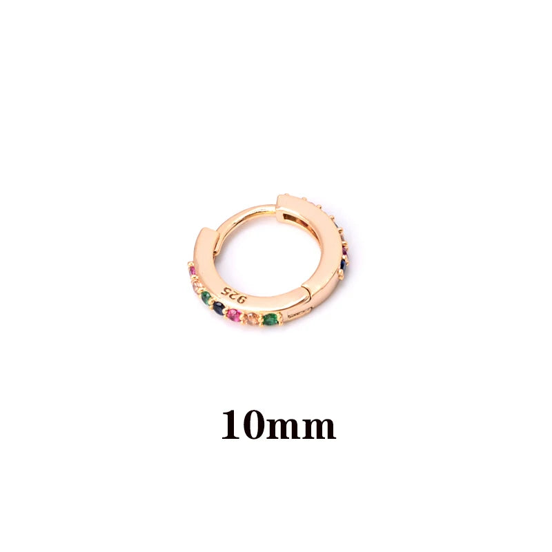 1 Pcs Fashion Exquisite Crystal Zircon Hoop Earrings for Women Rainbow Cartilage Helix Tragus Earring Stud Body Piercing Jewelry Viralgem Store