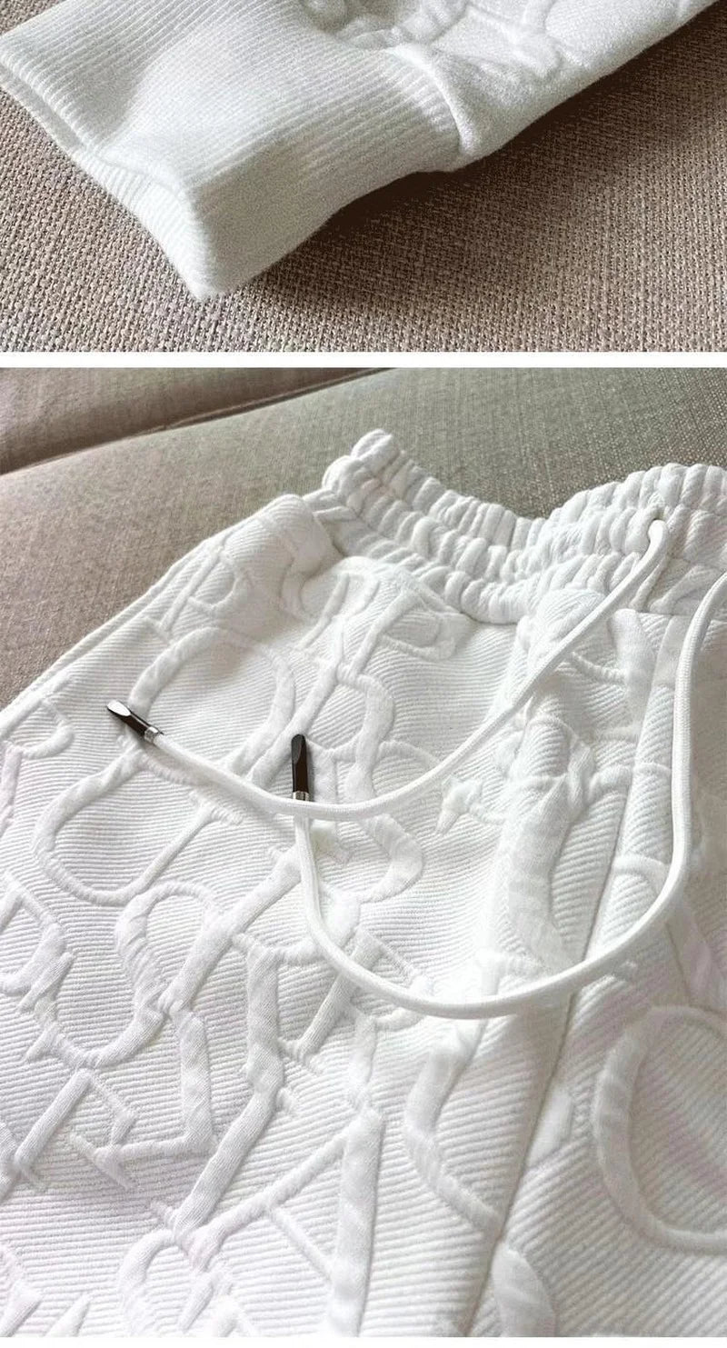 2 Piece Sets Womens Outfits Spring Fashion Skinny Hooded Short Jacket and Shorts Knitted Jacquard Designer Fall Women Clothing