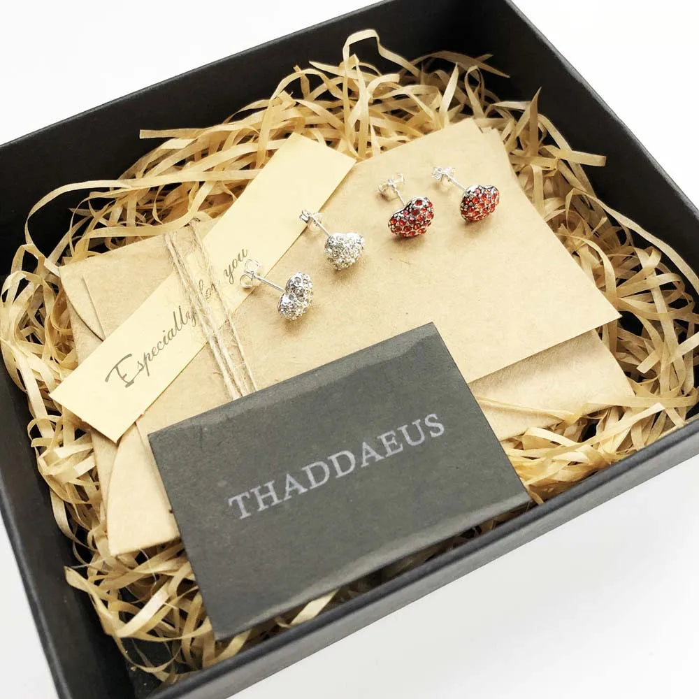 Stud Earrings Pink Heart,Europe Style Glam Fashion Romantic Jewerly For Women Gift In 925 Sterling Silver,Super Deal