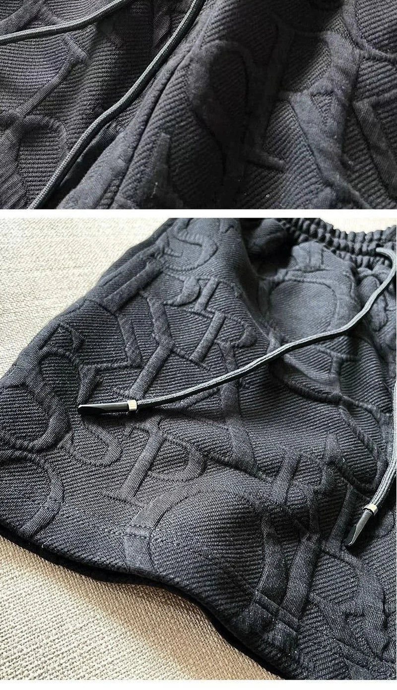 2 Piece Sets Womens Outfits Spring Fashion Skinny Hooded Short Jacket and Shorts Knitted Jacquard Designer Fall Women Clothing