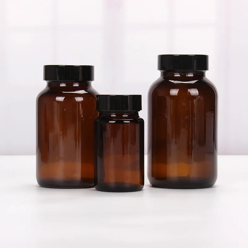 12-200ML Big Head Amber Brown Glass Bottle Aromatherapy Liquid For Essential Basic Massage Oil Pipette Bottles Refillable